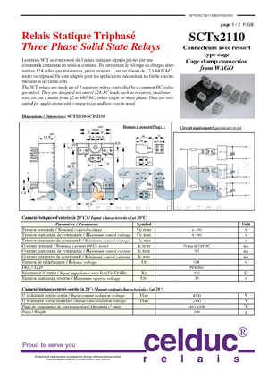 SCT32110 datasheet - Three Phase Solid State Relays