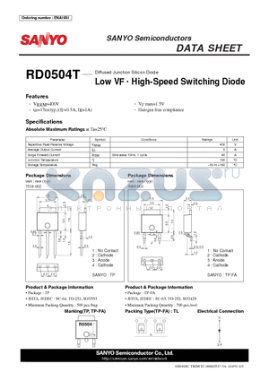 RD0504T datasheet - Low VF  High-Speed Switching Diode