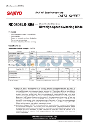 RD0506LS-SB5 datasheet - Diffused Junction Silicon Diode Ultrahigh-Speed Switching Diode