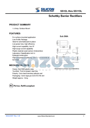 SS115L datasheet - Schottky Barrier Rectifiers