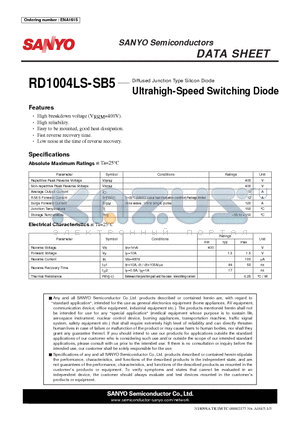 RD1004LS-SB5 datasheet - Diffused Junction Type Silicon Diode Ultrahigh-Speed Switching Diode