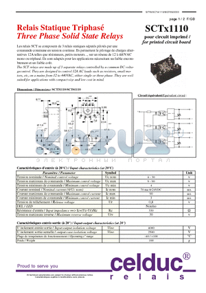 SCTX1110 datasheet - Three Phase Solid State Relays