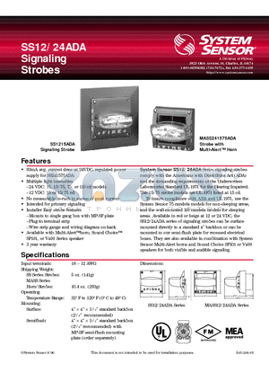 SS1215ADA datasheet - Signaling Strobes