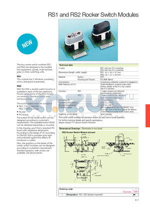 RS1 datasheet - Rocker Switch Modules