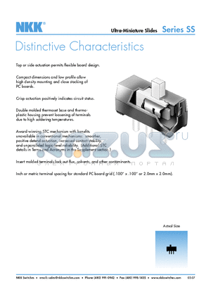 SS12SBP4 datasheet - Ultra-Miniature Slides