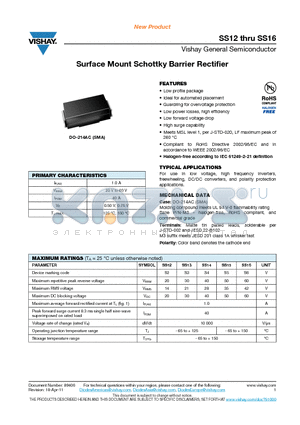SS14-M3-5AT datasheet - Surface Mount Schottky Barrier Rectifier