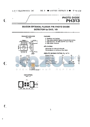 PH313 datasheet - SILICON EPITAXIAL PLANAR PIN PHOTO DIODE DETECTOR