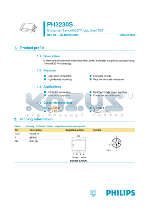 PH3230S datasheet - N-channel TrenchMOS logic level FET