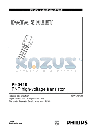 PH5416 datasheet - PNP high-voltage transistor