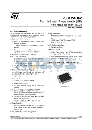 PSD4235G2V-12U datasheet - Flash In-System Programmable (ISP) Peripherals for 16-bit MCUs