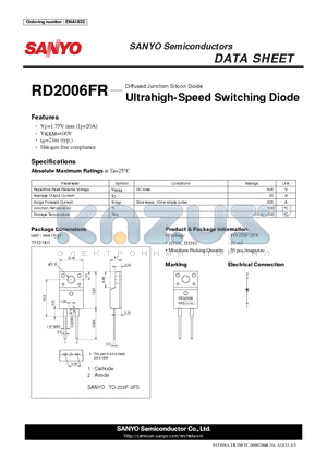 RD2006FR datasheet - Ultrahigh-Speed Switching Diode