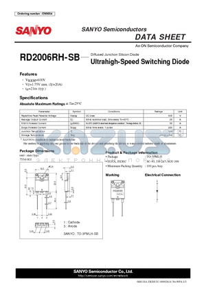 RD2006RH-SB datasheet - Ultrahigh-Speed Switching Diode