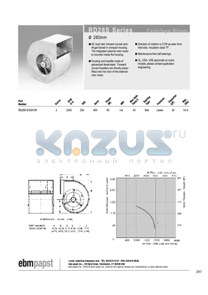 RD28S-6206708 datasheet - CENTRIFUGAL BLOWER