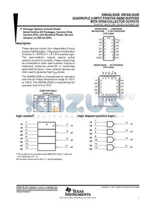 SN54ALS03B datasheet - QUADRUPLE 2-INPUT POSITIVE-NAND BUFFERS WITH OPEN-COLLECTOR OUTPUTS