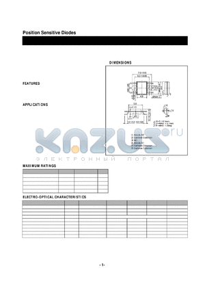 SD-112S datasheet - Position Sensitive Diodes