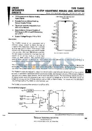 TL490C datasheet - 10-STEP ADJUSTABLE ANALOG LEVEL DETECTOR