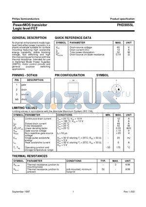 PHD3055L datasheet - PowerMOS transistor Logic level FET