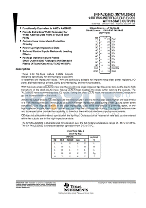 SN54ALS29823JT datasheet - 9-BIT BUS-INTERFACE FLIP-FLOPS WITH 3-STATE OUTPUTS