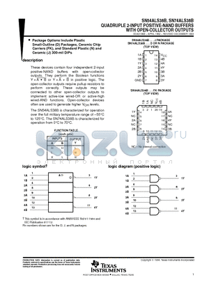 SN54ALS38B datasheet - QUADRUPLE 2-INPUT POSITIVE-NAND BUFFERS WITH OPEN-COLLECTOR OUTPUTS