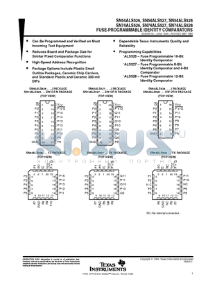 SN54ALS528 datasheet - FUSE-PROGRAMMABLE IDENTITY COMPARATORS