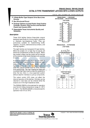 SN54ALS563A datasheet - OCTAL D-TYPE TRANSPARENT LATCHES WITH 3-STATE OUTPUTS