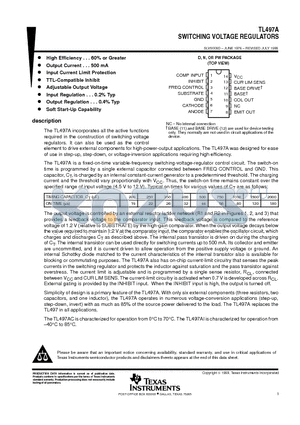 TL497A datasheet - SWITCHING VOLTAGE REGULATORS