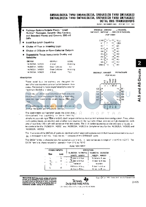 SN54ALS620AFK datasheet - OCTAL BUS TRANSCEIVER