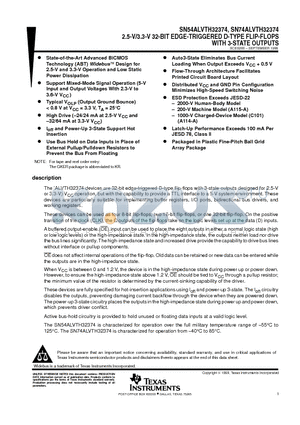 SN54ALVTH32374 datasheet - 2.5-V/3.3-V 32-BIT EDGE-TRIGGERED D-TYPE FLIP-FLOPS WITH 3-STATE OUTPUTS