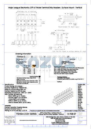 TTSHSM-2-DV datasheet - .079 cl Dual Row - Surface Mount Thicker Terminal Strip Headers - Vertical