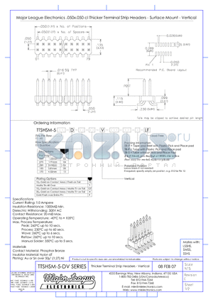 TTSHSM-5-DV datasheet - Thicker Terminal Strip Headers - Vertical