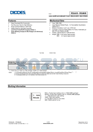 RS3A_10 datasheet - 3.0A SURFACE MOUNT FAST RECOVERY RECTIFIER