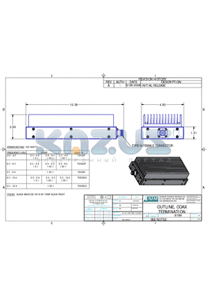 T50024F datasheet - OUTLINE, COAX TERMINATION