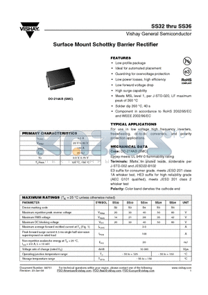 SS32 datasheet - Surface Mount Schottky Barrier Rectifier