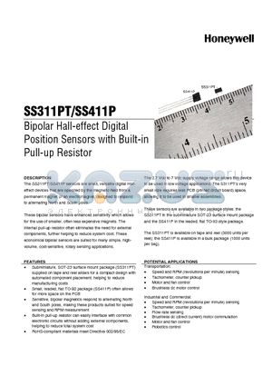 SS311PT datasheet - Bipolar Hall-Effect Digital Position Sensors with Built-in Pull-up Resistor