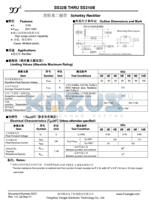 SS32B datasheet - Schottky Rectifier