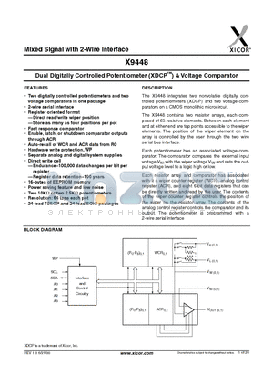 X9448 datasheet - Mixed Signal with 2-Wire Interface