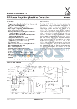 X9470V24I datasheet - RF Power Amplifier (PA) Bias Controller