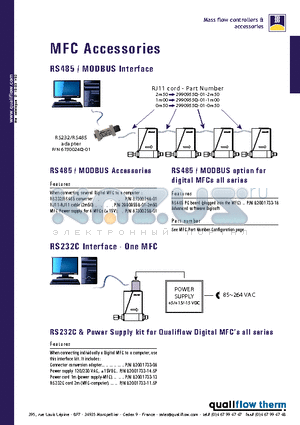 RS485 datasheet - MFC Accessories