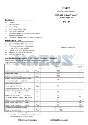 RS4FS datasheet - Fast Recovery Rectifier