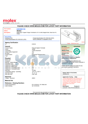 SD-19195-006 datasheet - MagKrimp Spade Tongue Terminal