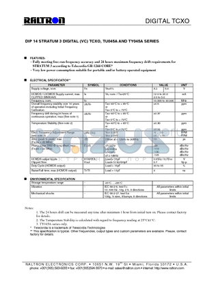 TU-045 datasheet - DIGITAL TCXO