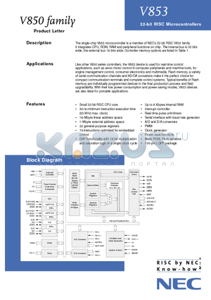 V853 datasheet - 32-bit RISC Microcontrollers