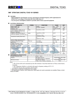 TU-101 datasheet - DIGITAL TCXO