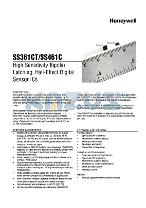 SS361CT datasheet - High Sensitivity Bipolar Latching,Hall-Effect Digital Sensor ICs
