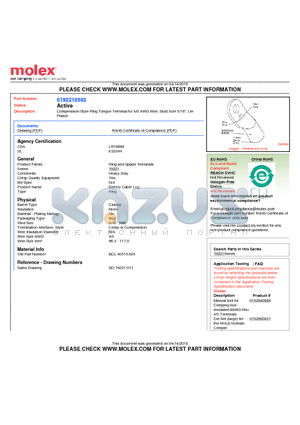 SD-19221-011 datasheet - Compression Style Ring Tongue Terminal