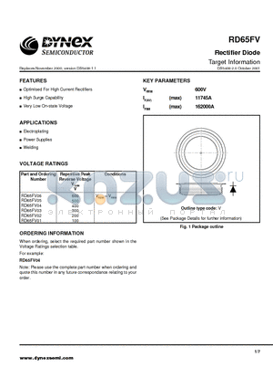 RD65FV01 datasheet - Rectifier Diode Target Information