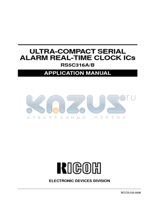 RS5C316 datasheet - ULTRA-COMPACT SERIAL ALARM REAL-TIME CLOCK ICs