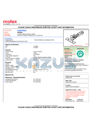 SD-19434-001 datasheet - MX150L Female Terminal for 10-12 AWG Wire