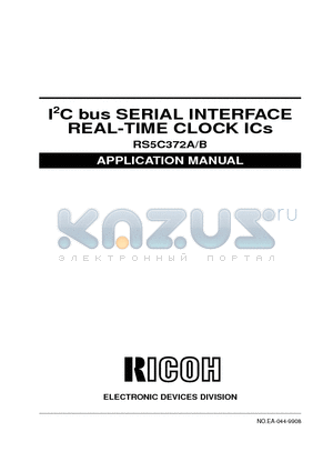 RS5C372B datasheet - I2C bus SERIAL INTERFACE REAL-TIME CLOCK ICs