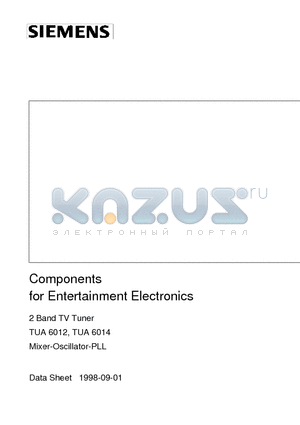 TUA6014-S datasheet - Components for Entertainment Electronics